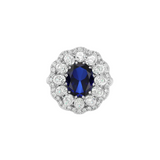 Dorsey - 14K TATE RING IN LAB BLUE SAPPHIRE AND LAB DIAMOND, 14K WHITE GOLD
