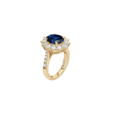 Dorsey - 14K PETITE SPENCER RING IN LAB BLUE SAPPHIRE AND LAB DIAMOND, 14K YELLOW GOLD
