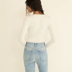 DOEN - LIDIE TEE - - SALT WITH CLOUD BLUE RIBBON