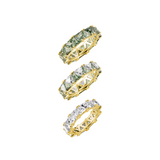 Dorsey - THEODORA DOUBLE TRILLION LAB LIGHT GREEN SPINEL RING STACK, GOLD