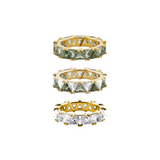 Dorsey - THEODORA DOUBLE TRILLION LAB LIGHT GREEN SPINEL RING STACK, GOLD