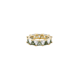 Dorsey - THEODORA DOUBLE TRILLION, LAB LIGHT GREEN SPINEL AND WHITE SAPPHIRE RING, GOLD