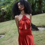 DÔEN - LILAIA DRESS -- FIERY CORAL