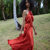 DÔEN - LILAIA DRESS -- FIERY CORAL