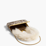Khaite - Small Lilith Evening Bag in Natural Python with Detachable Shearling Handle