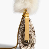 Khaite - Small Lilith Evening Bag in Natural Python with Detachable Shearling Handle
