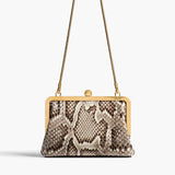 Khaite - Small Lilith Evening Bag in Natural Python with Detachable Shearling Handle