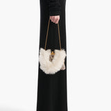 Khaite - Small Lilith Evening Bag in Natural Python with Detachable Shearling Handle