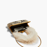 Khaite - Small Lilith Evening Bag in Natural Python-Embossed Leather with Shearling