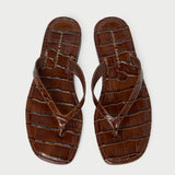 Loeffler Randall - Lina Espresso Leather Flip Flop