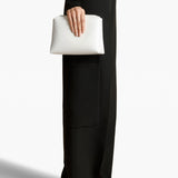 Khaite - Lina Pochette in Optic White Crackle Patent Leather