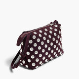 Khaite - Lina Crossbody Bag in Rouge Noir Suede with Silver Studs