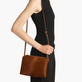 Khaite - Lina Crossbody Bag in Rust Haircalf