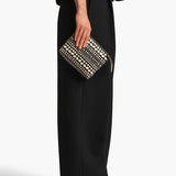 Khaite - Lina Pochette in Black with Cream Python Dot Print