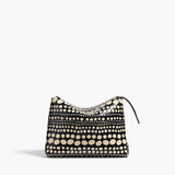 Khaite - Lina Pochette in Black with Cream Python Dot Print