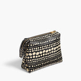 Khaite - Lina Pochette in Black with Cream Python Dot Print