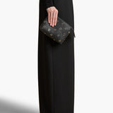 Khaite - Lina Pochette in Black Pebbled Leather with Grommets