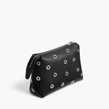 Khaite - Lina Pochette in Black Pebbled Leather with Grommets