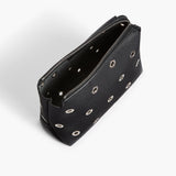 Khaite - Lina Pochette in Black Pebbled Leather with Grommets