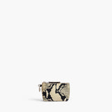 Khaite - Lina Keychain Pouch in Natural Python-Embossed Leather