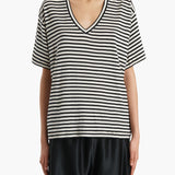 Khaite - Linda T - Shirt in Black and Off White