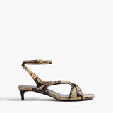 Khaite - Liria Kitten Heel Sandal in Python - Embossed Taupe