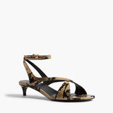Khaite - Liria Ankle Strap Sandal in Python - Embossed Taupe