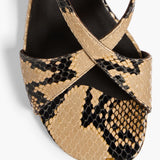 Khaite - Liria Ankle Strap Sandal in Python - Embossed Taupe