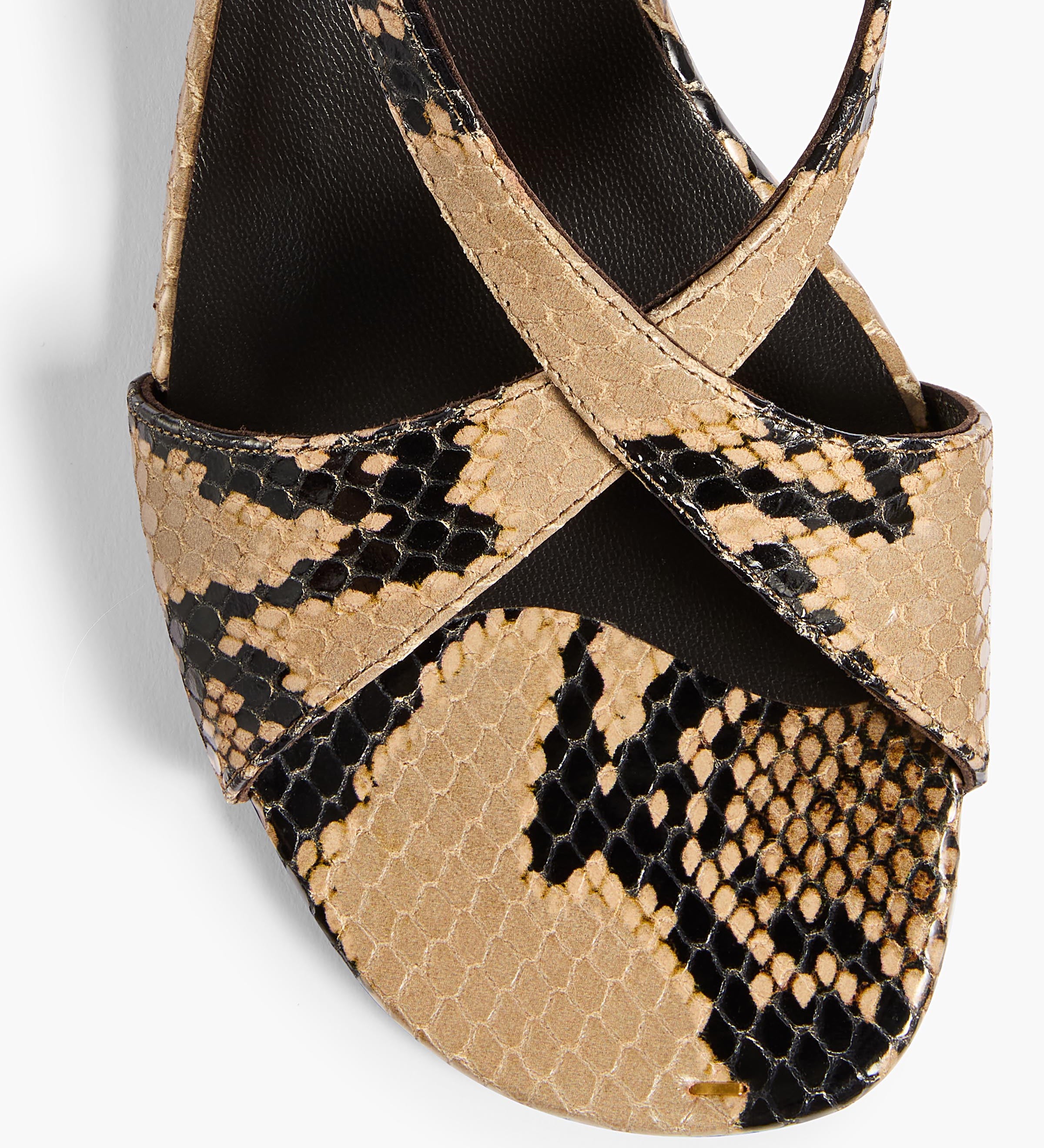 Khaite - Liria Ankle Strap Sandal in Python - Embossed Taupe