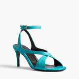 Khaite - Liria Ankle Strap Sandal in Crystal Blue Ostrich