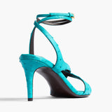 Khaite - Liria Ankle Strap Sandal in Crystal Blue Ostrich