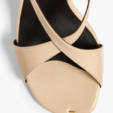 Khaite - Liria Ankle Strap Sandal in Nude Glazed Leather