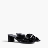 Khaite - Liria Sandal in Black Glazed Leather