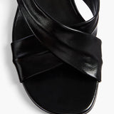 Khaite - Liria Sandal in Black Glazed Leather