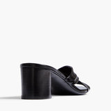 Khaite - Liria Sandal in Black Glazed Leather