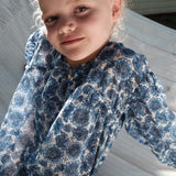 DÔEN - LITTLE MARCHE TOP -- BLEU SOLEIL FLEURIT