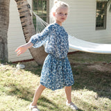 DÔEN - MILIANNE SKIRT -- BLEU SOLEIL FLEURIT