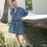 DÔEN - MILIANNE SKIRT -- BLEU SOLEIL FLEURIT