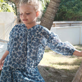 DÔEN - LITTLE MARCHE TOP -- BLEU SOLEIL FLEURIT