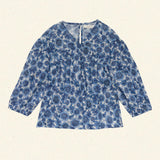 DÔEN - LITTLE MARCHE TOP -- BLEU SOLEIL FLEURIT