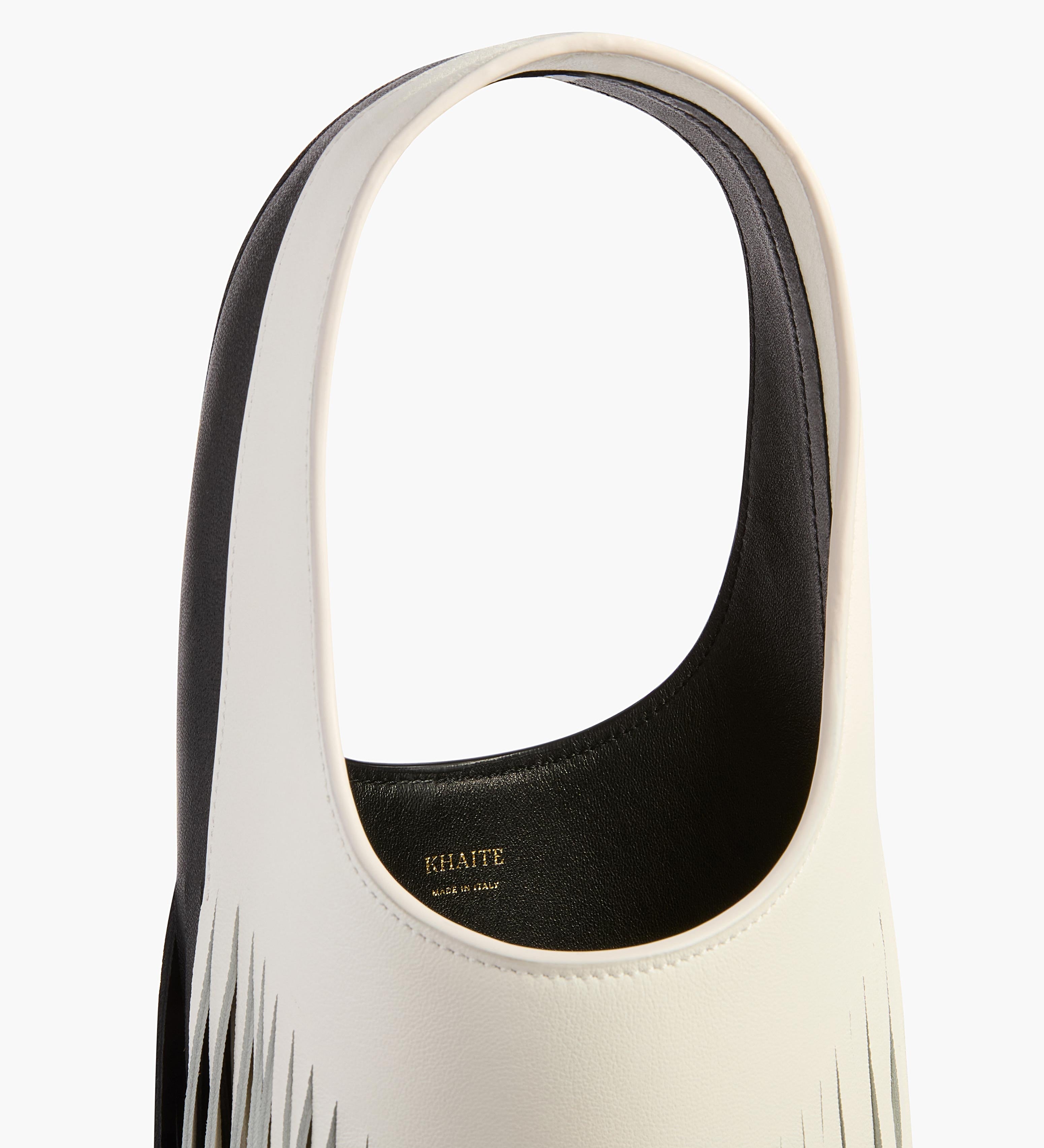 Khaite - Small Livia Fringe Bag in Black and White