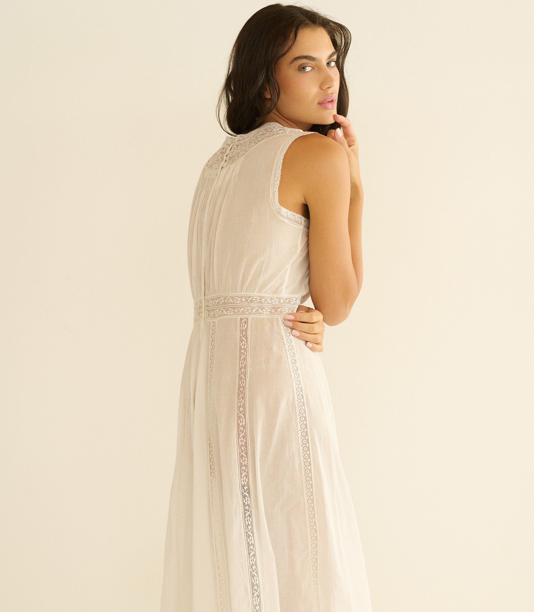 lace cutout back dress White Lace Bodice Cutout Tie Back Maxi Dress – PinkBlush