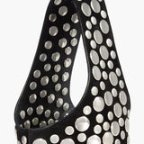 Khaite - Livia Bag in Black Suede with Silver Studs
