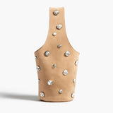 Khaite - Livia Bag in Powder Suede with Clear Crystals
