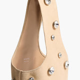 Khaite - Livia Bag in Powder Suede with Clear Crystals
