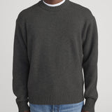 FRAME - Cashmere Crewneck Sweater -- Dark Grey Melange