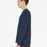 FRAME - Duo Fold Long Sleeve Crew -- Navy
