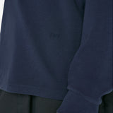 FRAME - Duo Fold Long Sleeve Crew -- Navy