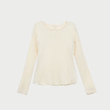 Loeffler Randall - Lolo Cream Pointelle Long-Sleeve Tee