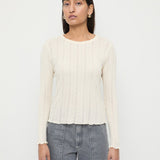 Loeffler Randall - Lolo Cream Pointelle Long-Sleeve Tee